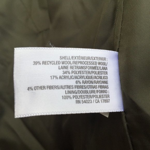 NWT OLD NAVY women's dark green 39% wool  coat size--S , M - Picture 3 of 3